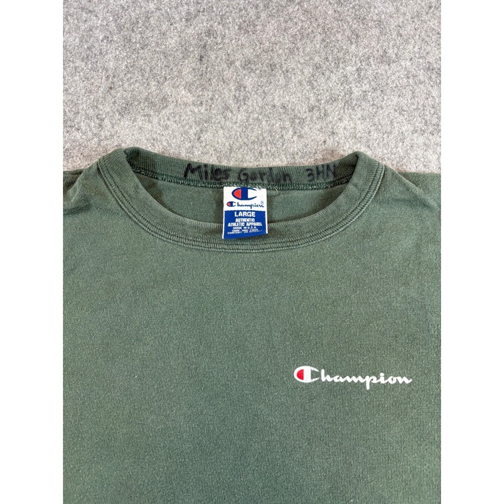 Vintage 90s Champion T-Shirt Faded Forest Green Made in USA Mens Large USA 80s